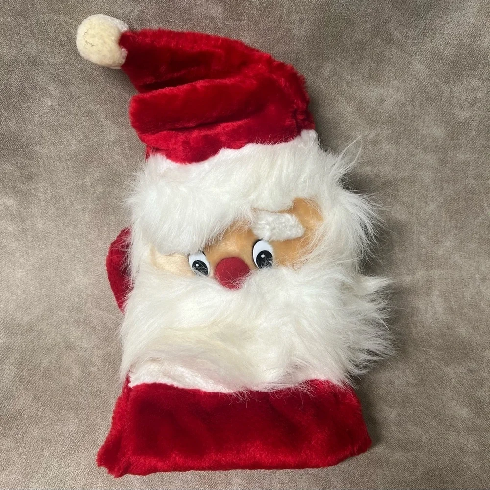 Vintage 80’s Santa Plush Christmas Stocking Velvet 22.5